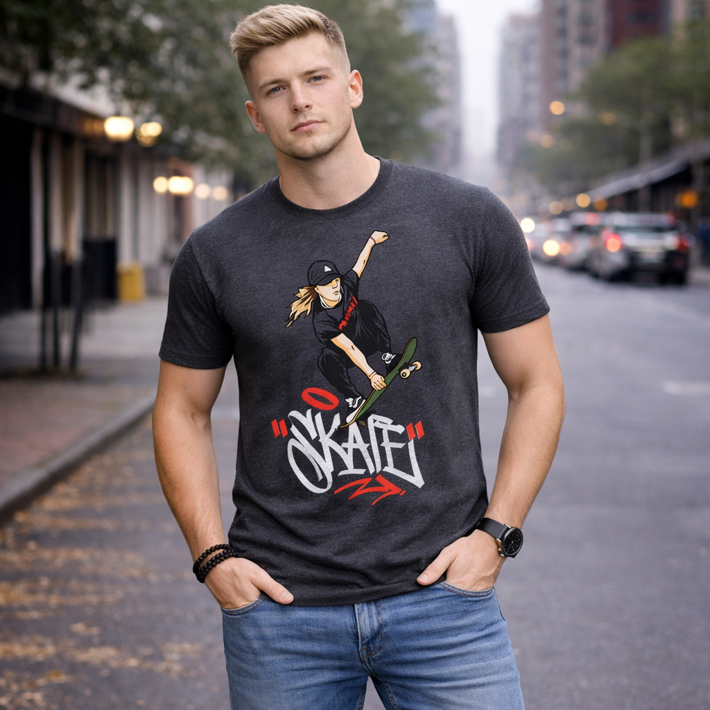 Skateboard style on an urban sidewalk (1)